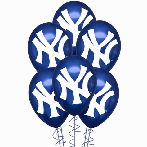 Yankees Birthday Party, Red Socks Fan, Yankees Fan, Watch Party, 13th Birthday, Latex Balloons, Celebration Party, Balloon Decorations, New York Yankees