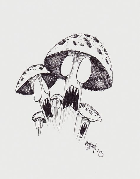 De monstrueux champignons!!! Ils sont tout de même mignon Trippy Drawings, Creepy Drawings, Mushroom Drawing, Tattoo Women, Dark Art Drawings, Mushroom Art, Trippy Art, Cool Art Drawings, Sketchbook Art Inspiration