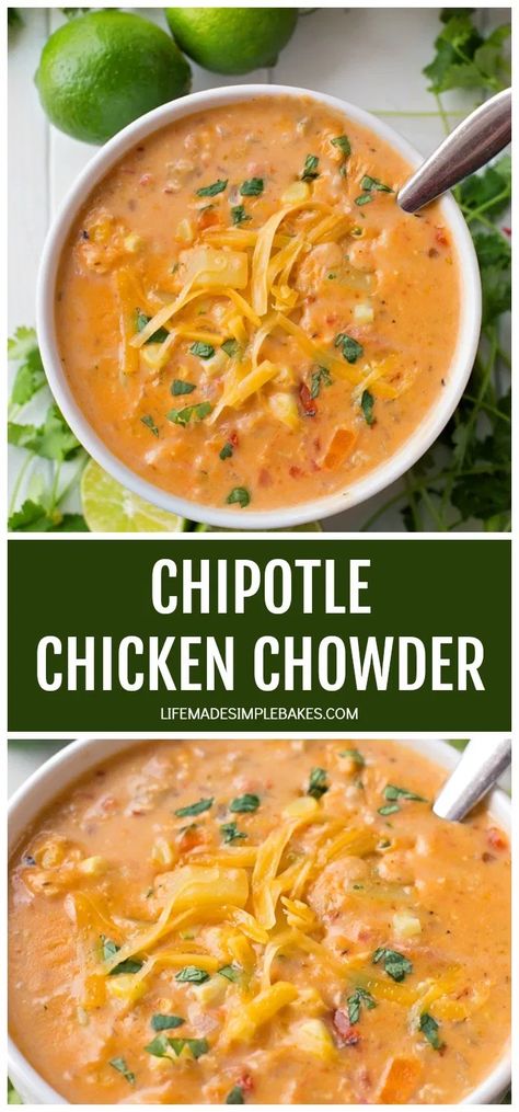 Zucchini Chowder, Southwestern Chicken Soup, Summer Soup Recipes, Chicken Chowder, Life Made Simple, Chicken Corn Chowder, Chowder Soup, Sausage Soup, Chipotle Chicken