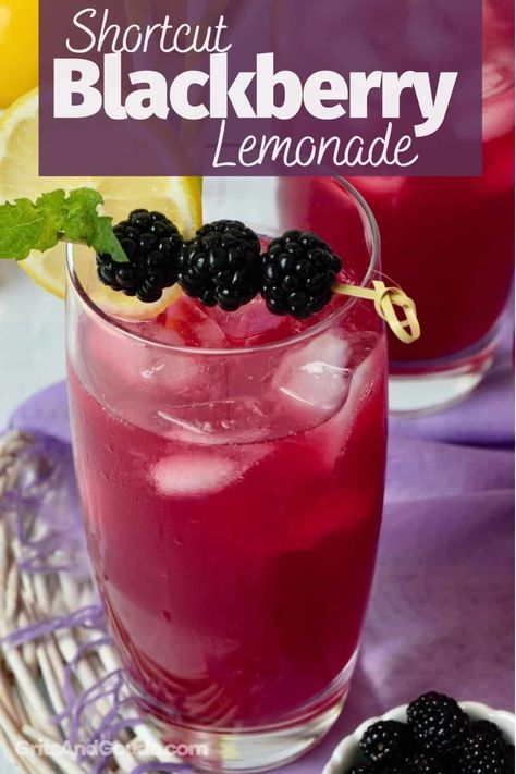 Black Lemonade Recipe, Blackberry Mocktail, Blackberry Whiskey, Whiskey Lemonade, Blackberry Drinks, Blackberry Lemonade, Berry Lemonade, How To Freeze Blackberries, Goat Milk Recipes