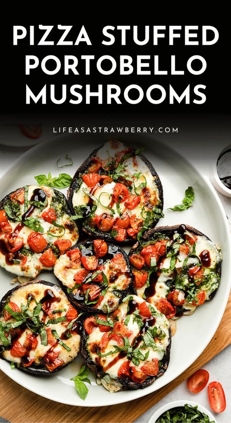 Mushroom Cap Recipes, Portabella Mushrooms Recipes, Portobello Mushroom Pizza, Portobello Pizza, Stuffed Portobello Mushrooms, Portobello Mushroom Recipes, Stuffed Portobello, Margarita Pizza, Baked Mushrooms