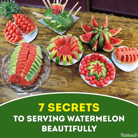 Cleaning With Coke, Slice Watermelon, Fruit Platter Designs, Watermelon Cake, Fruit And Vegetable Carving, Vegetable Carving, Growing Veggies, Fruit Decorations, Watermelon Slices