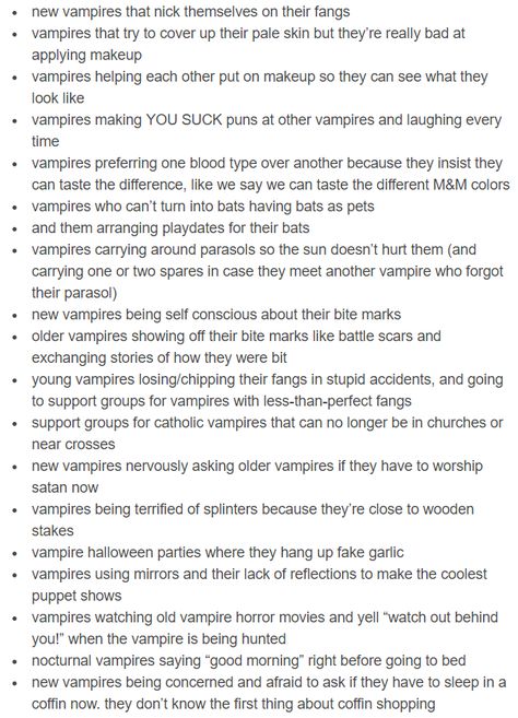 Vampire Plot Ideas, Vampire Tropes, Vampire Au Prompts, Vampire Lore Ideas, Vampire Powers List, Vampire Book Prompts, Vampire X Human Prompts, Vampire Writing Tips, Vampire Story Title Ideas