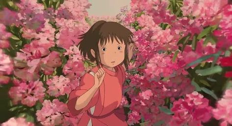 An Anime, Studio Ghibli, Anime Character, Gif, Flowers, Anime, Pink