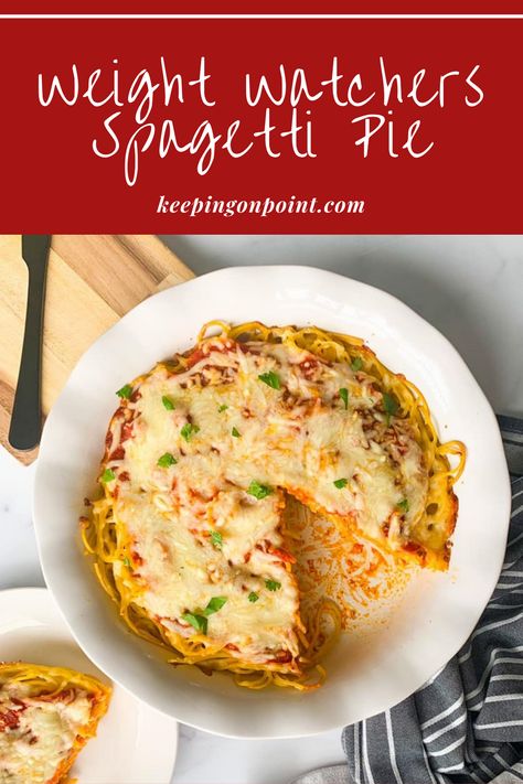 Spaghetti Pie – Keeping On Point Ww Spaghetti Squash Recipes With Points, Keeping On Point Recipes, Weight Watchers Spaghetti Squash Recipes, Low Cal Spaghetti, Best Ww Recipes, Ww Casserole, Low Calorie Spaghetti, Weight Watcher Dinner, Low Cal Recipe