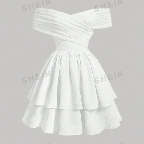 Shop gla8940's closet or find the perfect look from millions of stylists. Fast shipping and buyer protection. BRAND NEW / never been worn / Off Shoulder A-Line Pleated Waistband Short White Dress Cold Off The Shoulder / size 8/10 (L) - Length: 35.6in Bust: 32.7in Waist Size: 29.1-41.7in Hip Size: 81.9in Straps Length: 11.4in Slight Stretch - 97% Polyester 3% Elastane Homecoming Dresses White Short, White Dresses Short Formal, White Ethereal Dress Short, Simple Dress Inspiration, Short Off Shoulder Dress, Off The Shoulder Dress Short, Homecoming Dresses Off The Shoulder, Cute Graduation Dresses, White Cute Dress