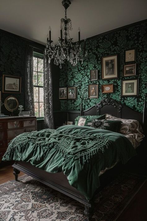 Girly Interior, Bedroom Girly, Gothic Bedroom, Dark Modern, Victorian Bedroom, Feminine Bedroom, Art Deco Bedroom, Deco Bedroom, Dark Home Decor