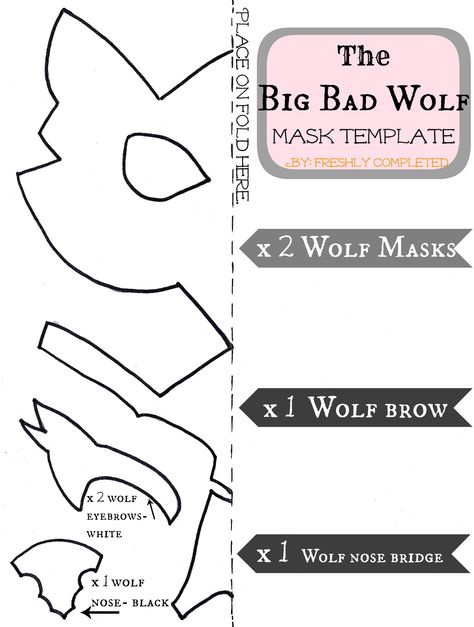 Freshly Completed: The Big Bad Wolf Costume Tutorial Mummers Costumes, The Big Bad Wolf Costume, Wolf Mask Template, Dogs Template, Wolf Costume Diy, Wolf Crafts, Bad Wolf Costume, Wolf Costume Kids, Big Bad Wolf Costume