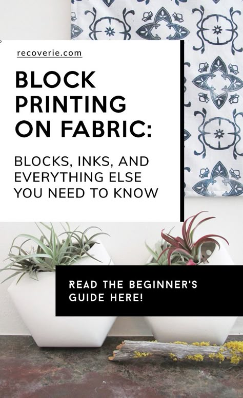 If you've ever wanted to learn how to block print on fabric, then this will be your ultimate block printing supplies guide! There are a ton of tools out there, linoleum block printing stamps, rubber block printing blocks, and special inks for textile printmaking?? These things are important to get right if you want your handmade textiles to come out beautifully. Follow the link to read the post and learn about your block printing options! #blockprintingresources #handmadetextiles #diyblockprints Linoleum Print On Fabric, Block Printing Tutorial, Ink Stamping On Fabric, Block Printing On Fabric Diy, Fabric Stamping Clothes, Stamp Printing Fabric, Wood Block Printing Diy, Stamp Printing Pattern, Fabric Block Printing Diy