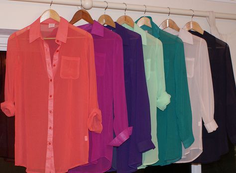 I love the array of colors!    Barbie shirts by Never Fully Dressed The Rack, My Dream Closet, Sheer Blouse, Playing Dress Up, Girly Girl, Style Me Pretty, The Clothes, Look Fashion, Passion For Fashion