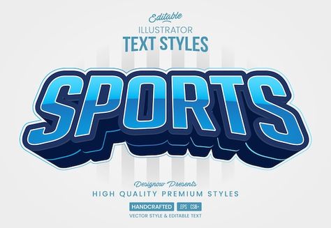 Vector blue sports text style | Premium Vector #Freepik #vector #typography-editable #editable-text #editable-text-effect #edit Sports Typography, Sport Typography, Best Canva Fonts, Fonts Cursive, Sports Fonts, Photoshop Text Effects, Vector Typography, Adobe Tutorials, Text Template