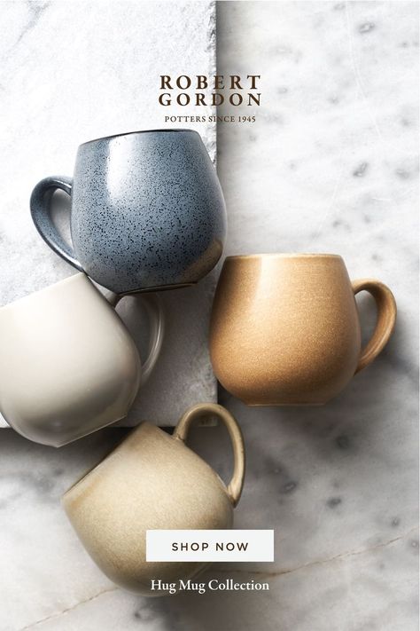 Robert Gordon Hug Mugs in beautiful winter glazes Hug Mugs, Neutral Mugs, Indian Spice Box, Beautiful Kitchenware, Coffee/wine Bar, Robert Gordon, Ceramic Cutlery, Modern Mugs, Ceramic Glaze Recipes