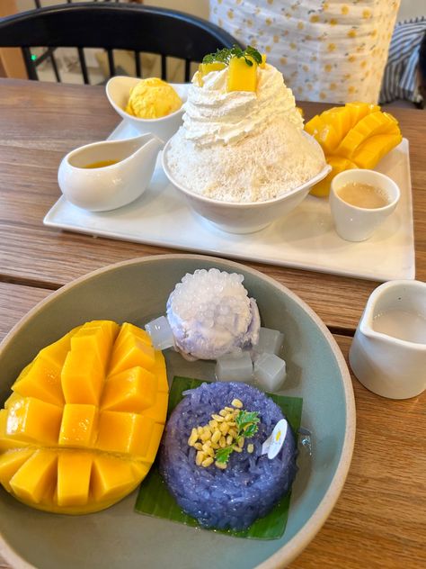 Mango Sticky Rice, Sticky Rice, Cafe Food, Mango, Rice, Cafe