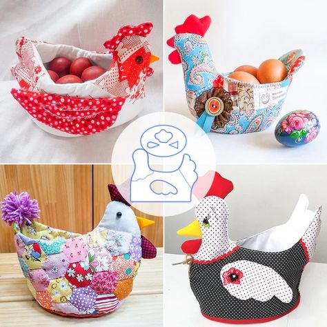 💘A lovely idea! Create chicken baskets using cute templates! As a gift for your friend!Quick and easy... | By wanessaolinto Chicken Egg Basket Diy, Chicken Egg Basket Pattern, Chicken Basket Sewing Pattern Free, Basket Template, Chicken Basket, Basket Drawing, Chicken Crafts, Cute Egg, Basket Uses