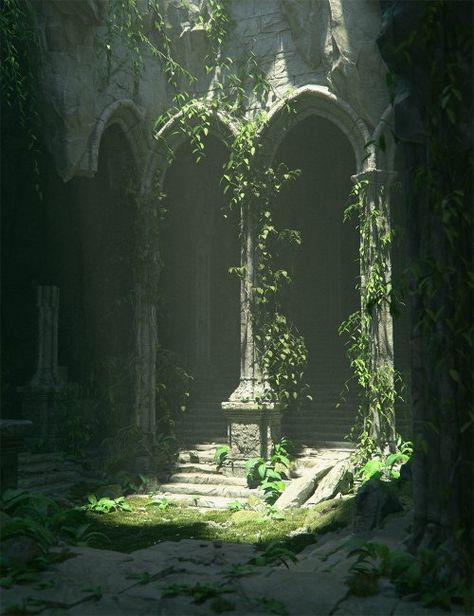 Ruined Temple, Daz Studio, Wallpapers Images, Fantasy Places, Fantasy Art Landscapes, Fantasy Aesthetic, Fantasy Concept Art, Wallpapers Backgrounds, Ancient Ruins