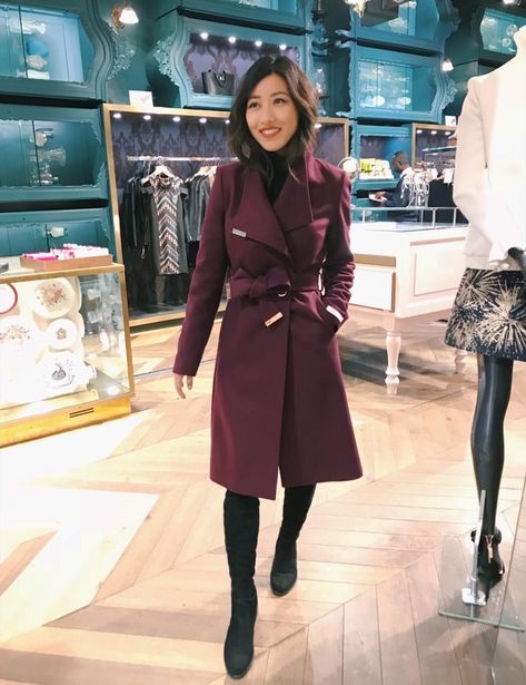 ted baker womens long wool wrap coat Ted Baker Coat Outfit, Ted Baker Outfits, Wrap Coats For Women, Wrap Coat Outfit, Burgundy Coat Outfit, Ted Baker Coat, Maroon Coat, Casual Classy Outfits, Burgundy Coat