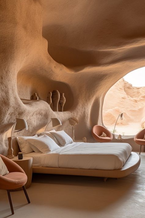 Earth Homes Design, Desert Aesthetic Home, Mud House Design Ideas, Desert Oasis Home, Earth Ship Homes, Mud House Design, Earthship Plans, Room Interior Bedroom, House Desert