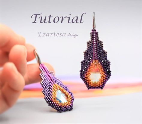 Beadwork Earrings, Earrings Tutorial, Seed Bead Pattern, Seed Bead Tutorial, Beaded Earrings Patterns, Beading Tutorial, Bead Pattern, Earring Tutorial, Handmade Beaded Jewelry