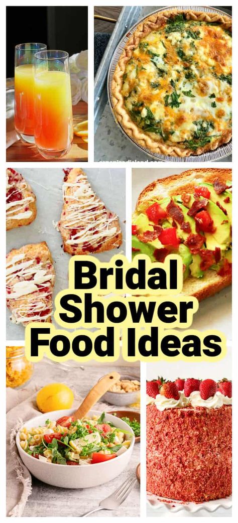 Rustic Wedding Shower Food Ideas, Food For A Bridal Shower Lunch, Bunch Bridal Shower Food, Wedding Shower Brunch Ideas Food, Bridal Shower Dishes, Bridal Shower Potluck Ideas, Wedding Shower Lunch Food Ideas, Bridal Shower Menu Ideas Dinner, Bridal Shower Salad Bar