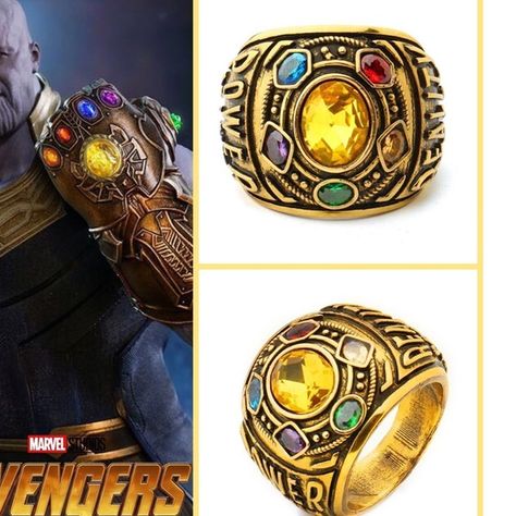 Thanos Infinity Gauntlet Ring Power War Avengers Cosplay Jewelry Stone 8 -12 #AD Avengers Cosplay, Thanos Infinity Gauntlet, Infinity Stones, Infinity Gauntlet, Style Inspiration Vintage, Cosplay Jewelry, Halloween Monster, Jewelry Stone, Styles Inspiration