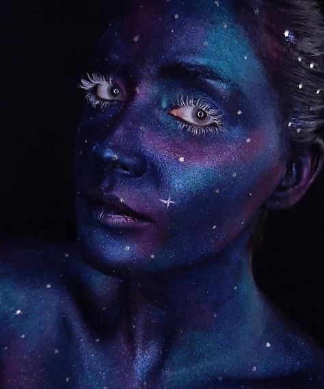 Fantasy Makeup Look, Geode Makeup, Cosmic Makeup, Galactic Glam, Space Makeup, Galaxy Makeup, Star Makeup, Age Of Aquarius, Sky Full Of Stars