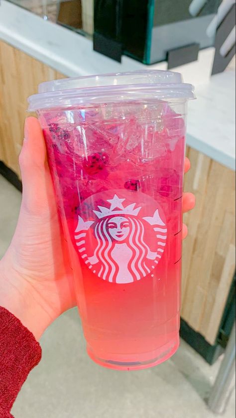 Starbucks Mango Dragonfruit Lemonade, Mango Dragonfruit Lemonade Refresher, Mango Dragonfruit Lemonade, Dragonfruit Lemonade, Dragon Fruit Refresher, Starbucks Copycat Recipes Drinks, Lemonade Refresher, Dragon Drink, Starbucks Pictures