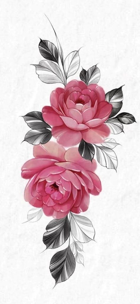 Peony Flowers Tattoo Designs, Floral Tattoo Design Peonies, Peonie Flower Drawings, Peony And Lotus Flower Tattoo, Fineline Roses Tattoo, Realistic Peonies Tattoo, Peony Flowers Drawing, Camilla Tattoo Flower, Peonie Tattoo Designs