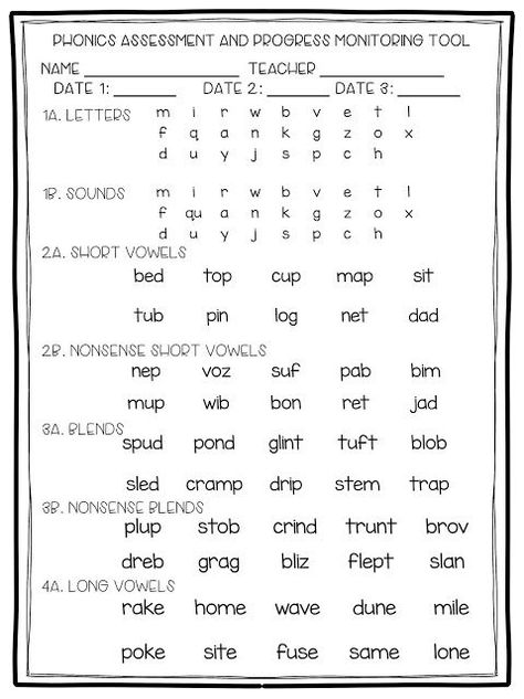 Over the summer, I redesigned my reading inventories that I use for pinpointing reading difficulties and tracking progress throughout the year. I am happy to share them with you. They will be fully ed First Grade Assessment Free Printable, Second Grade Phonics, First Grade Assessment, 2nd Grade Phonics, Phonics Assessments, Phonics Interventions, First Grade Curriculum, Kindergarten Assessment, Classroom Assessment