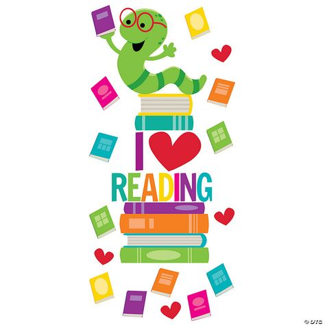 Spread the joy that comes with a love for reading with this fun door decorating kit. A great choice for a classroom door decoration, this kit includes ... Love Of Reading Door Decorations, Bingo For Books, Library Doors, Bright Playroom, Library Door, Reading Week, Kindergarten Anchor Charts, Dramatic Play Center, School Door Decorations