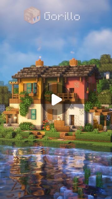 Ideas For Minecraft To Build, Minecraft Spanish Build, Beach Mansion Minecraft, Tuscan Minecraft, Spanish Minecraft House, Italian Village Minecraft, Minecraft Mediterranean Village, Minecraft Spanish Villa, Minecraft Two Player House