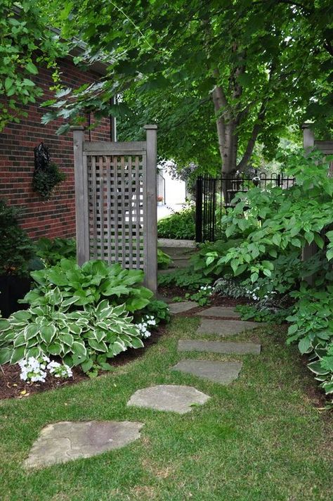 stepping stone path side yard outdoor spaces Side Yard Landscaping, Stone Path, Side Garden, Have Inspiration, The Secret Garden, Garden Pathway, High Walls, Side Yard, Back Gardens