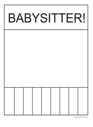 Babysitter Flyer Ideas, Babysitting Posters, Start Your Own Business Ideas, Baby Sitting Ideas, Babysitter Printable, Your Own Business Ideas, Babysitting Hacks, Babysitting Kit, Job References