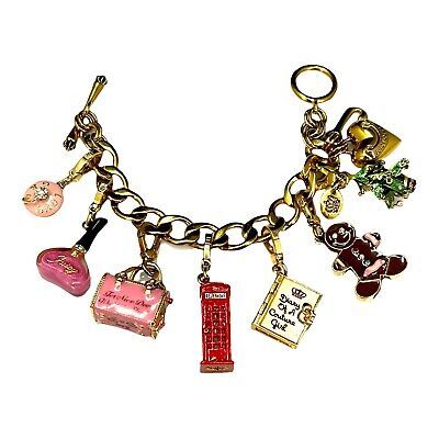 JUICY COUTURE GOLD-TONE HTF BRITISH PHONE BOOTH NAIL POLISH  7 CHARM BRACELET  | eBay Cutesy Jewelry, Juicy Couture Charm Bracelet, Juicy Couture Jewelry Watches, British Phone Booth, Juicy Cotoure Charm Bracelet, Juicy Couture Charms Bracelet, Juicy Couture Necklace, Juicy Couture Bracelet, Pandora Bracelet Charms Ideas