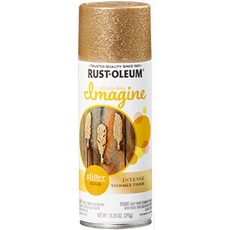 Rust-Oleum | Craft & Hobby Imagine Paint Gold Glitter Spray Paint, Glitter Spray Paint, Highlights Color, Copper Glitter, Metallic Spray Paint, Glitter Spray, Gold Spray Paint, Spray Paints, Gold Spray