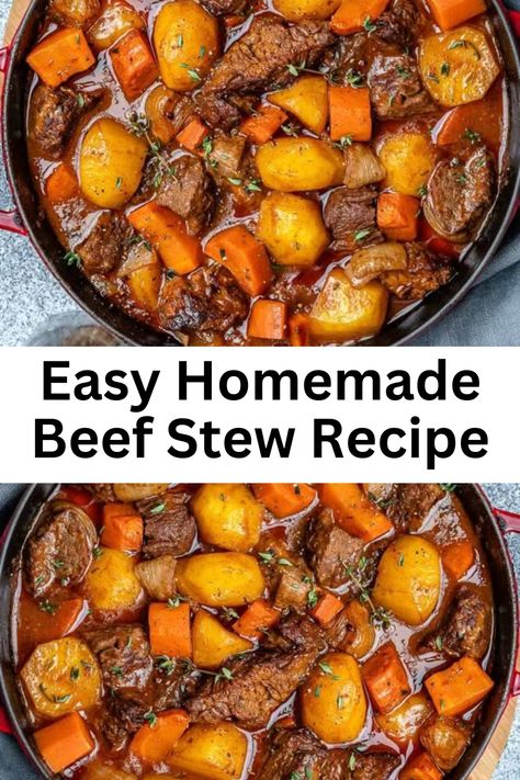 Easy Homemade Beef Stew Recipe | Classic Homemade Beef Stew Recipe Easy Homemade Beef Stew, Beef Stew Recipe Oven, Quick Beef Stew, Slow Cooker Beef Stew Easy, Tender Beef Stew, Best Beef Stew Recipe, Beef Stew Healthy, Beef Stew Stove Top, Homemade Beef Stew Recipes