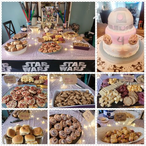 Threw my daughter a Jedi Princess party for her 4th birthday!!!! So fun and she loved it!!! Jedi Princess Party, Jedi Princess Birthday Party, Girly Star Wars Party, Jedi Princess, Birthday Cale, 5th Birthday Cake, Belle Birthday, Girl Bday Party, Star Wars Princess