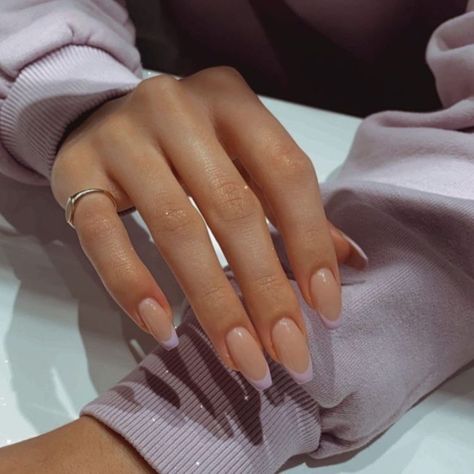 Lavender French Tip, Minimal Nails, Simple Acrylic Nails, Classic Nails, Neutral Nails, Minimalist Nails, Fire Nails, Classy Nails, Funky Nails