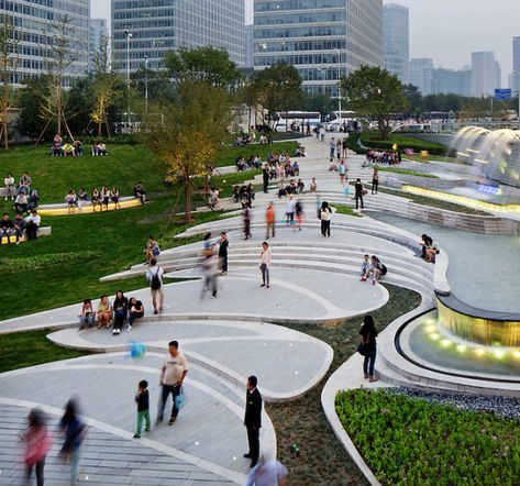 Galaxy Soho, Plaza Design, Landscape Gardening, Urban Landscape Design, Public Space Design, Landscape And Urbanism, Landscape Plan, Landscape Architecture Design, Zaha Hadid Architects