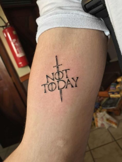 22 Epic Game Of Thrones Tattoos To Obsess over - Body Artifact Not Today Tattoo, Dragon Tattoo Game Of Thrones, Game Of Thrones Tattoo Ideas, Lotr Tattoo, Game Of Thrones Tattoo, Small Dragon Tattoos, Small Finger Tattoos, Sigil Tattoo, Clover Tattoos