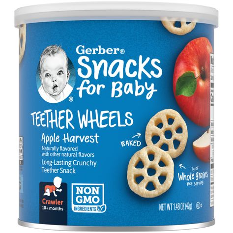 Gerber Baby Snacks, Snacks For Baby, Gerber Snacks, Gerber Baby Food, Apple Snacks, Teething Gums, Yogurt Bites, Mash Recipe, Baby Snacks