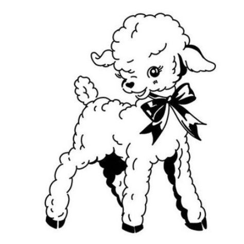 Kitsch Animal Illustration, Lamb Drawing, Kewpie Tattoo, Cartoon Lamb, Kewpie Art, Lamb Tattoo, Sheep Tattoo, Sheep Drawing, Sheep Illustration