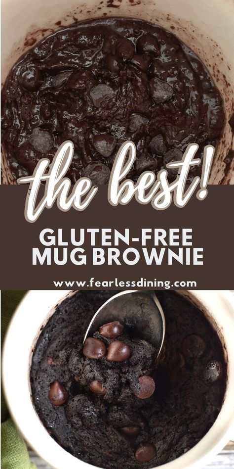 Paleo Brownie In A Mug, Gluten Free Mug Cake Easy, Gf Brownie In A Mug, Gluten Free Microwave Brownie, Gluten Free Mug Muffin, Gf Mug Brownie, Gluten Free Brownie Mug Cake, Gf Df Egg Free Dessert, Paleo Mug Brownie