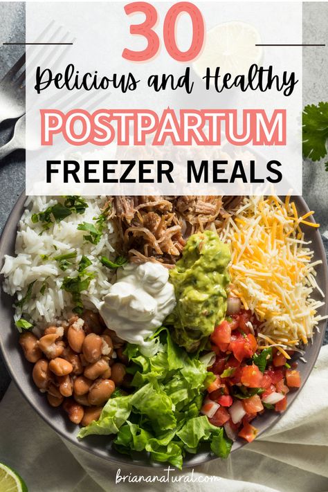 This is the ultimate list of postpartum freezer meals that are both delicious and healthy and packed with all of the nutrients you need for healing from childbirth. They are super easy to make for meal prep. Weeknight Freezer Meals, Maternity Food Prep, Meal Prep Dump Meals, Make Ahead Freezer Meals Postpartum, Prepped Meals For New Moms, Post Partum Freezer Casserole, Freezer Meal Healthy, Meals To Prep For Postpartum, Meals To Freeze For Postpartum