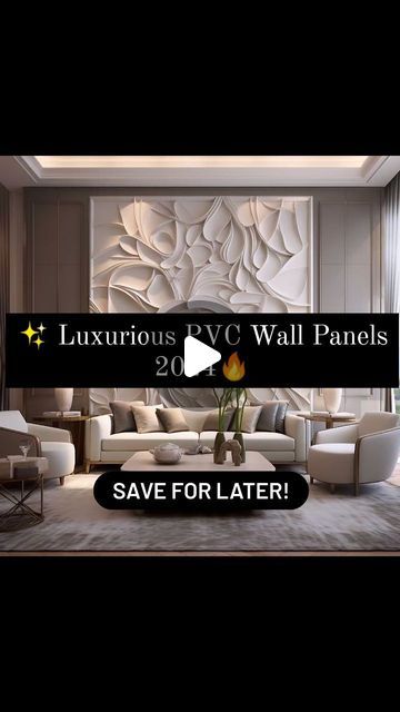 GAURAB INTERIOR | Interior designer on Instagram: "✨ Luxurious PVC Wall Panels 2024😳
Inspiration is here 🔥

⏫🆙Level up your living room with the future of design! These 3D PVC wall panels add instant sophistication and futuristic vibes. Plus, they're durable, water-resistant, and easy to clean! Who knew luxury could be this affordable? 
#pvcwallpanels #livingroomdecor #interiordesign #futuristicliving #affordableluxury #homedecorinspo #diyproject #3dwalldesign

If you’re new here:

🌟 Follow us @gaurabinterior for daily inspiration, behind-the-scenes glimpses, and the latest design news.

[ Interior design , Door designs , Interior decor , Design Inspiration , Trending designs , Luxury Interiors ]" 3d Wall Murals Living Rooms, Pvc Wall Panels Design For Living Room, Pvc Panel Wall Design, Pvc Wall Panels Designs, Tv Walls, 2024 Inspiration, Wall Panel Design, Pvc Wall Panels, Design Door