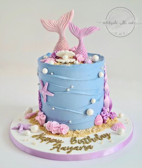 Mirmade Cake, Mermaid Cakes For Girls Birthday, Simple Mermaid Cake, Easy Mermaid Cake, Mermaid Birthday Cake Ideas, Mermaid Themed Cake, Cake Mermaid, Mermaid Tail Cake, Little Mermaid Cake