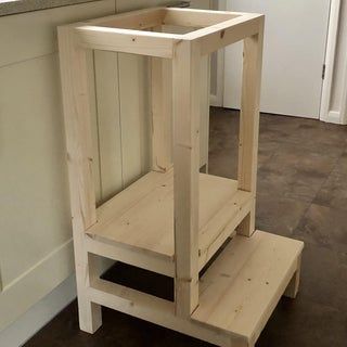 Kitchen Stools Diy, Learning Tower Diy, Kitchen Helper Stool, Step Stool Diy, Toddler Kitchen Stool, Helper Stool, Diy Kids Kitchen, Toddler Step Stool, Toddler Kitchen