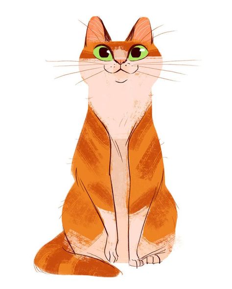 Cartoon Cat Drawing, Orange Kitty, Cat Drawings, Cute Cat Drawing, Cat Doodle, 강아지 그림, Drawing Faces, Orange Tabby Cats, Cat Character