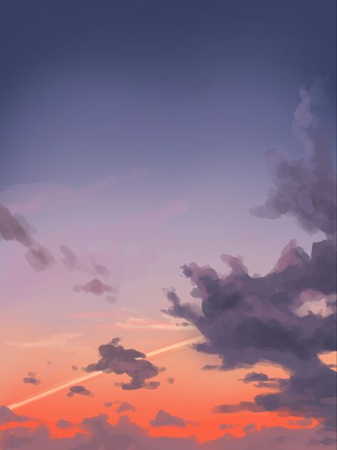 Digital painting #art #sunset #digitalart #clouds #painting #digitalpainting #pretty Sunset Art Reference, Sunset Sky Digital Art, Sunset Painting Reference, Night Sky Drawing Digital, Digital Sunset Art, Sunset Reference Drawing, Sunset And Clouds Painting, How To Draw Sky Digital, Sunset Drawing Digital