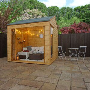 Shed Inspiration, Corner Summer House, Outdoor Installation, Shiplap Cladding, Summer House Garden, Home Essence, Backyard Sheds, Roof Styles, She Sheds