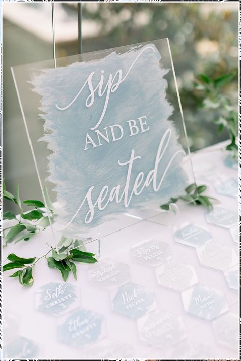 Wedding Welcome Sign - Looking for some great deals from the leading brands, look no further. Click to visit TODAY! Light Blue Wedding Decorations Diy, Sip And Be Seated Sign, Dusty Blue Acrylic Wedding Sign, Diy Acrylic Sign Wedding, Blue Acrylic Wedding Sign, Sip And Be Seated Wedding, Sip And Be Seated, Acrylic Signs Wedding, Light Blue Paint